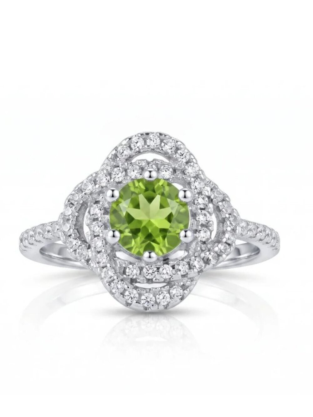Green Peridot ring, size 7, 925 Sterling Silver Charmed Aroma